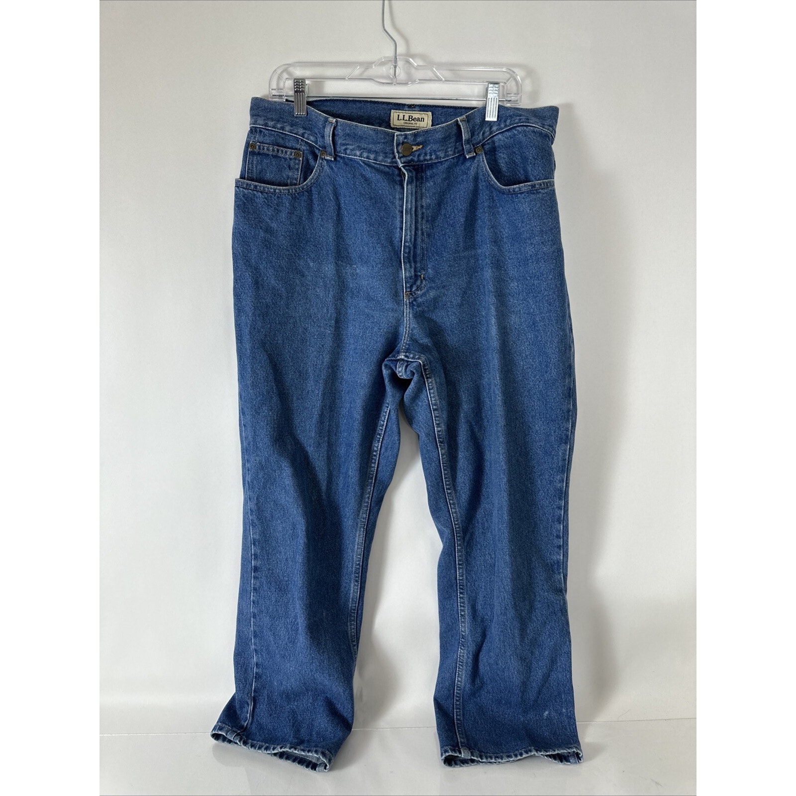 Ll Bean Women's Jeans Size 16 Reg Blue Denim Original Fit Relaxed 100% Cotton